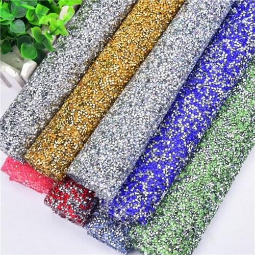 24x40cm DIY Hot Melt Adhesive Drill Strips Patches Iron On Rhinestone Tape Gold Crystal Diamond Sticker Ribbon Belt Sticker