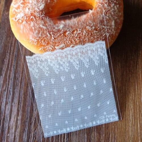 50pcs Elegant Flower Lace Plastic Gift Bag Candy Cookie Biscuits Packing Bag for Birthday Party Wedding Bridal Shower Treat Pack