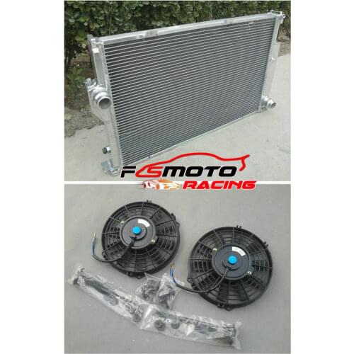 Aluminum radiator +fan For BMW 5 E34 M5 S38 530i/535i; 7 E32 730i/730iL/735i/735iL ENGINE 3.5L MT 1985-1995 KIT 86 87 88 91
