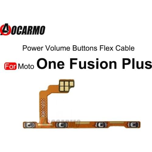 Aocarmo For Motorola Moto One Fusion Plus Power On/Off Volume Up/Down Buttons Flex Cable Repair Parts