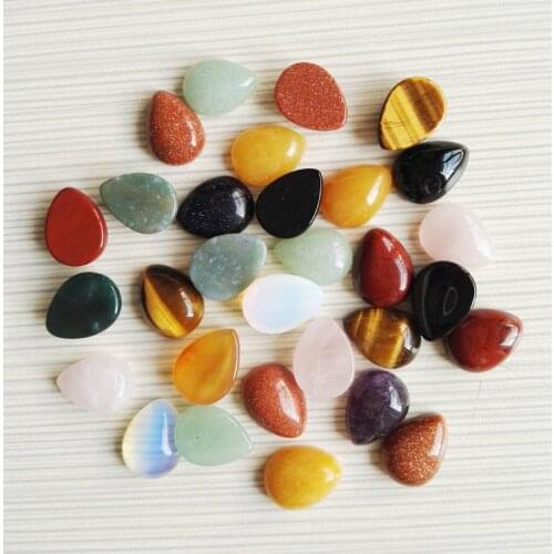 Free shipping 50pcs/lot 10X14mm Mixed teardrop Natural stone Oval CAB CABOCHON Wholesale for Jewelry accessories