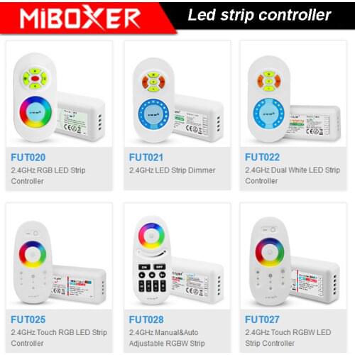 MiBOXER 2.4G Wireless RF LED Strip Dimmer Touch Dual White/RGB/RGBW LED Strip Controller DC12V-24V