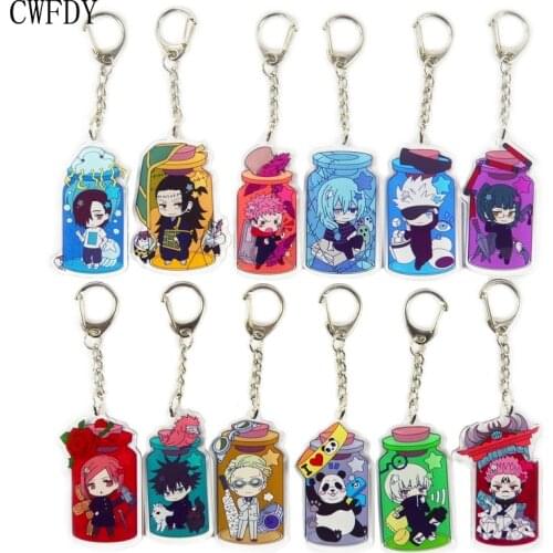Jujutsu Kaisen Gojo Satoru Keychain Anime Figure Yuji Itadori Megumi Fushiguro Nobara Kugisaki Acrylic Pendent Key Ring Cosplay
