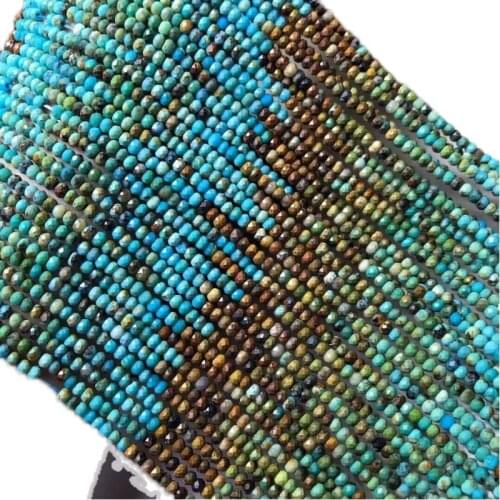 AAAA LOOSE BEADS gradient blue Turquoise round 4mm wholesale for DIY jewelry necklace 36cm