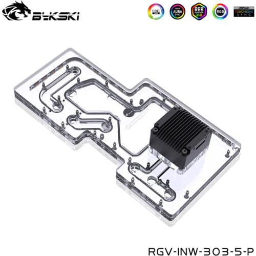 Bykski Reservoir For INWIN 303/305 Computer Case ,RGB Clear Distro Plate Water Tank,Support Sync Motherboard ,RGV-INW-303/5-P