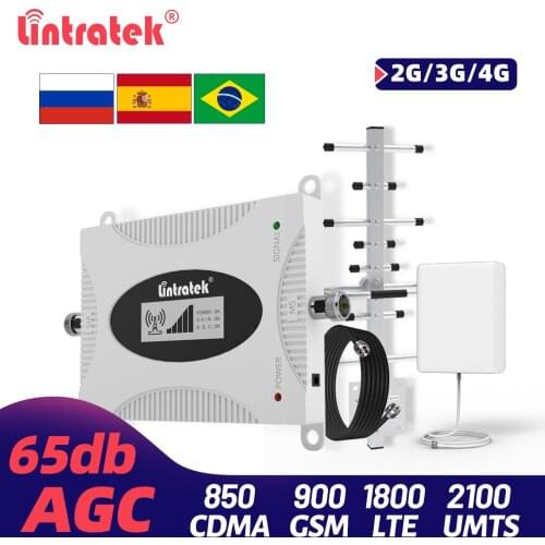 CDMA 850 Band 5 Signal Repeater 2G 3G 4G Booster GSM LTE 900 1800 Amplifier 2100MHZ FDD LCD Mobile 4G Antenna Outdoor+12M Cable