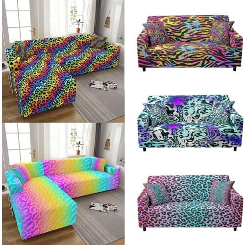 3D Printed Animal Texture Elastic Corner Sofa Cover for Living Room Anti-dirty Couch Cover Stretch Sofa Silpcover Funda de Sofá