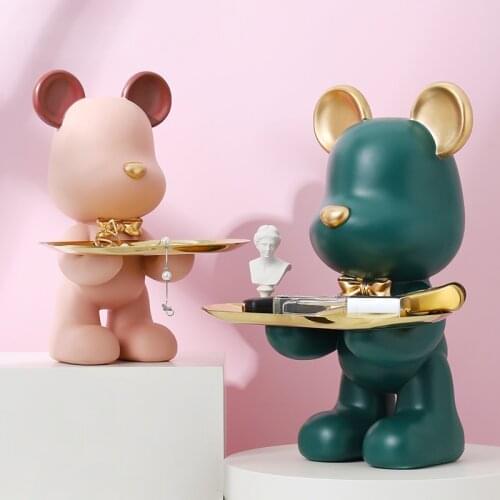 Home Room Decor,Figurine Miniature,Cute Bear,Sculpture,Table Decoration,Modern,Multifunction,Desktop Storage,Decorative Statue