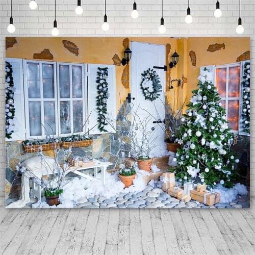 Avezano Christmas Backdrops Tree Winter Gift Mistletoe Wreath Bell Decor Banners Photography Backgrounds Photo Studio Photozone