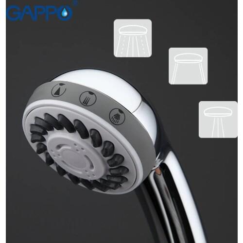 Gappo New Top 3 Way Round hand shower head bathroom fixture ABS in chrome Plated water saving faucet sprayer alcachofa duchaG03