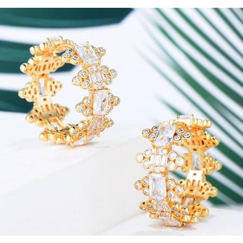 GODKI New Trendy Geometric Hoop Earrings For Women Wedding Party Dubai Bridal Jewelry boucle d'oreille femme 2020
