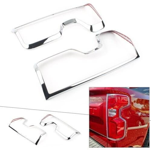 Chrome Car Rear Tail Light Taillight Decoration Trim Cover For Chevrolet Silverado 1500 2019 2020 ABS Plastic 2Pcs