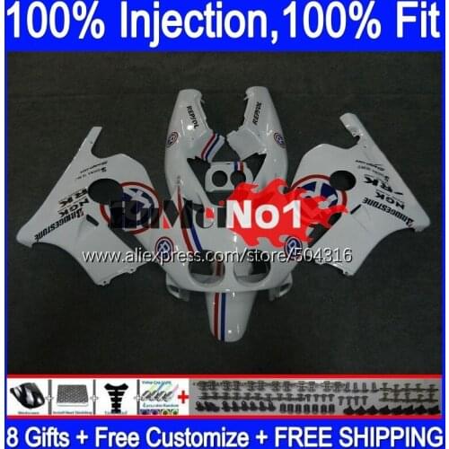 Injection For HONDA CBR 250RR CBR250RR 90 91 92 93 94 135MC.37 MC22 CBR250 RR 1995 1996 1997 1998 1999 white glossy OEM Fairing