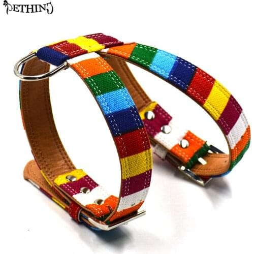 Colorful Canvas+PU Leather Puppy Pet Dog Harness Pet Dog Accessories Small Medium Sized Breed Small Dog Harness