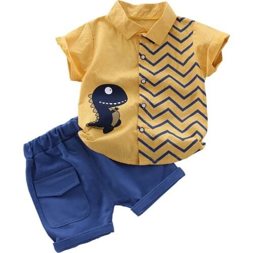 Summer Baby Boys Cartoon Shark T-shirts + Shorts Clothes Sets Newest Infant Toddler Short Sleeve Outfit Sets