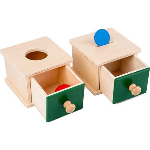 Infant & Toddler Montessori Kids Toys Baby Wooden Coin Box Learning Educational Preschool Training Brinquedos Juguets