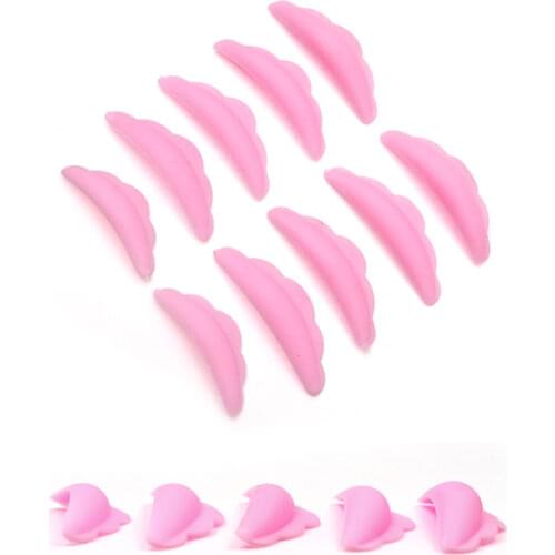 5Pairs Pink Silicone Eyelash Perm Pad Recycling Lashes Rods Shield Lifting 3D Eyelash Curler Accessories Applicator Tools