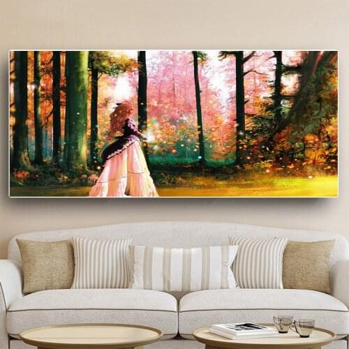 Full Square Drill Fantasy Anime girl forest landscape 5D DIY Diamond Painting Embroidery diamond mosaic puzzle Cross Stitch