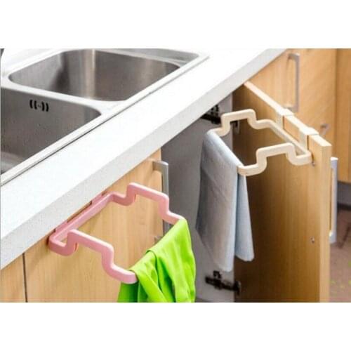 Kitchen Portable Plastic Racks Door Garbage Trash Bag Box Can Rack Hanging Holder Home Organization Accessories