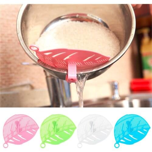 Practical 1 PCS Durable Clean Leaf Shape Rice Strainer Sieve Beans Peas Cleaning Gadget Strainer Kitchen Clips Tools 4 Colors