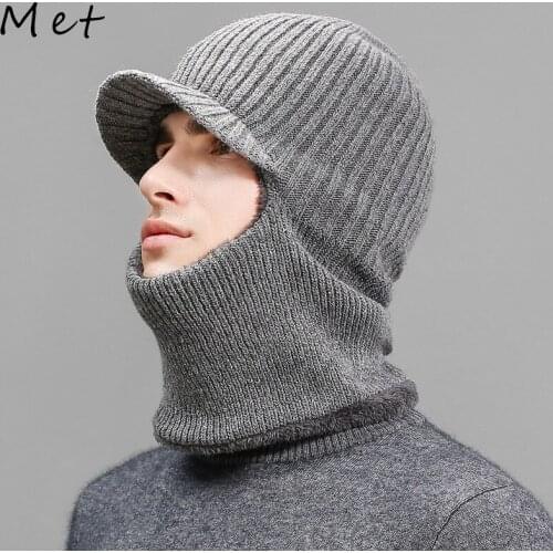 W12 Mens Hat Winter Thickened Baotou Hat Bubble Hat Warm Hat Masked Hat Bib Outdoor Cycling Windproof Cold Hat Baseball Cap