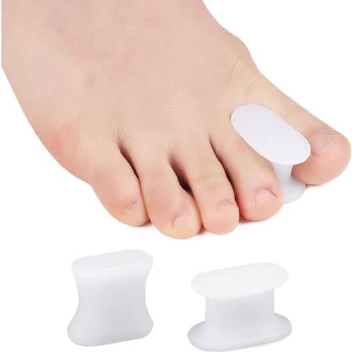 1 Pair 2pc Silicone Gel Toe Separator Bone Thumb Orthotics Corrector Hallux Valgus Corrector Toe Separator Foot Pain Relief Tool