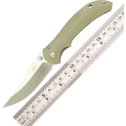 Enlan Horns Folding gift Knife 8Cr13Mov Blade G10 fiberglass Handle outdoor hunting life-saving Knives camping pocket fruit knif