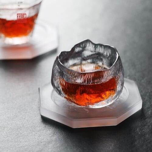Japanese Style Glass Tea Cup Vintage Luxury Creative Handmade Portable Kung Fu Tea Cup Gift Taza De Te Household Products DG50TC