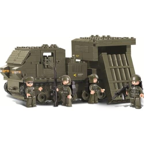 SLUBAN 2021 World War II 2 Military Army Air Defense Guard Launcher Gun Building Blocks WW2 Bricks Figures Toys For Kids Gifts