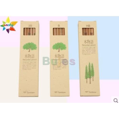 Tombow LA-KEA Rcycled pencil Graphite lead core pencil hexagon wood pencil HB/2B wood pencil sketch pencil Stationery supplies