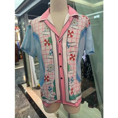 UK0889 Fashion Mens Shirts 2021 Runway Luxury famous Brand European Design party style Mens Clothing