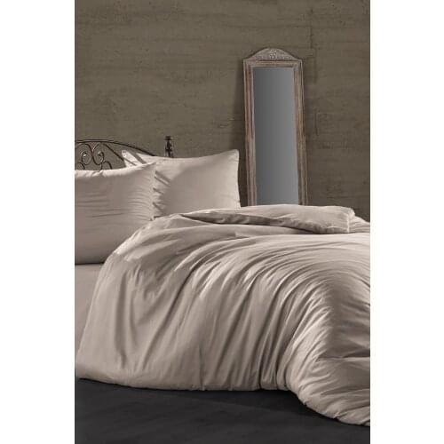 Camel Cotton Satin Double Duvet cover set