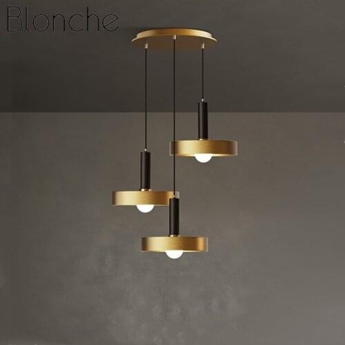 Retro Pendant Lights Dinning/Bedroom Vintage Pendant Lamp LED Hanging Light Fixutres Gold Lampshade Kitchen Loft Decor Luminaire