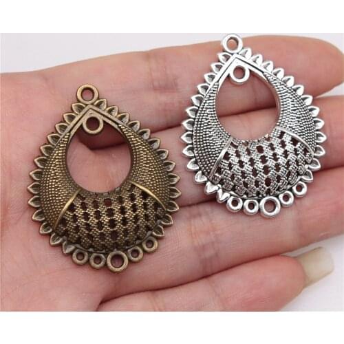 WYSIWYG 4pcs 31x39mm Earrings Connection Charm For Jewelry Making 2 Colors Earrings Connector Charms
