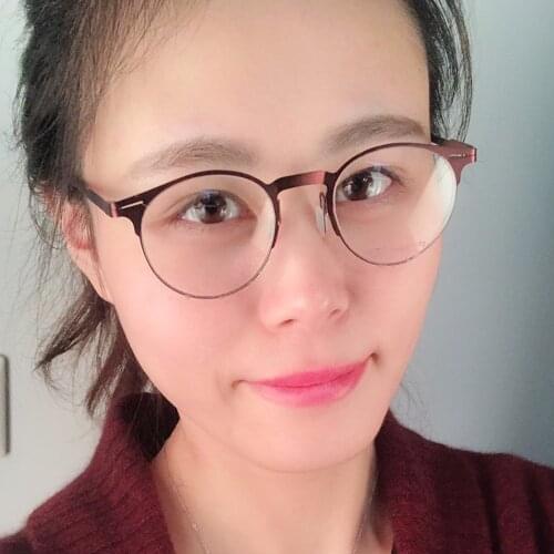 YOUTOP Round Stainless steel Optical eyeglasses Full rim Glasses Prescription Frame Business fashion Style3100