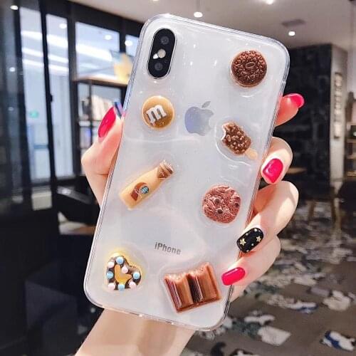 Funny Chocalate Dessert Phone Case For iPhone11Pro Xs max 8plus 6s 78plus XR SE2 Soft TPU Cover Casing Body Shell Protection