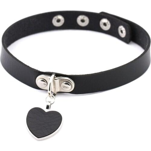 Punk Clavicle Chain Women Colorful Nightclub Party Leather Clavicle Chain With Heart Pendant Jewelry For Girlfriends Cool Gifts