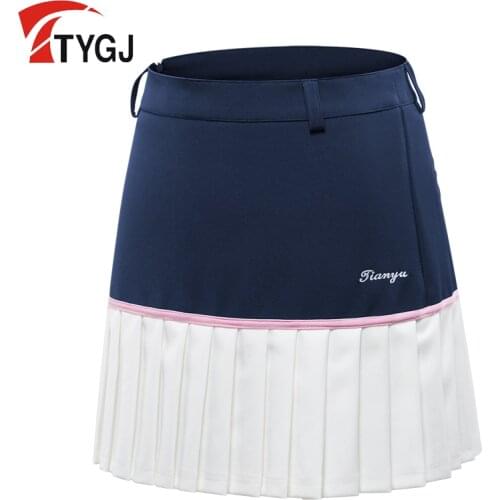 Women Slim Pleated Short Skirt Patchwork Sports Tennis Badminton Skirt Ladies Breathable Anti-Wrinkle Skorts Golf Apparel D0814