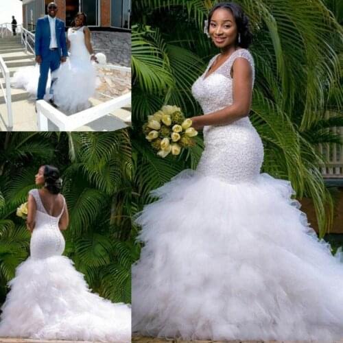 Charming Beading Body Mermaid Wedding Dresses 2022 New Bridal Gowns V Neck vestidos de novia