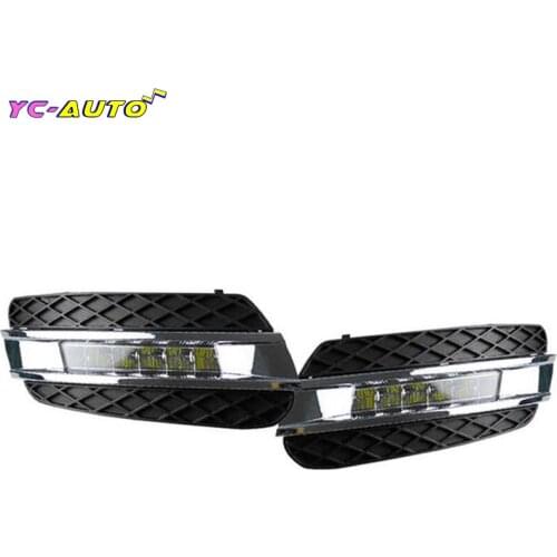 1Pair Car Left Right Front LED DRL Daytime Running Light For Mercedes Benz W164 ML350 ML280 ML300 ML320 ML500 06-2009/01-2011