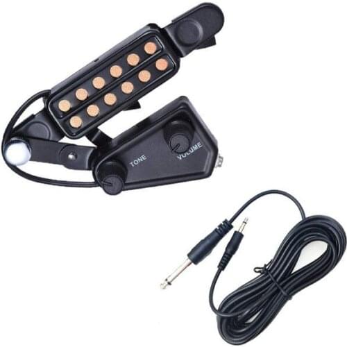 1Pcs Black Acoustic guitar ukulele bass Pickup Amplifier Speaker Pick Guitar Parts Musical Instruments accessories