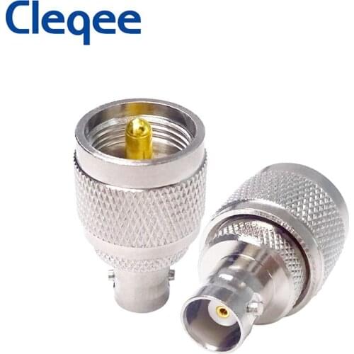 Cleqee 1PC BNC Female to UHF PL259 Male RF Connector Antenna Copper Adapter