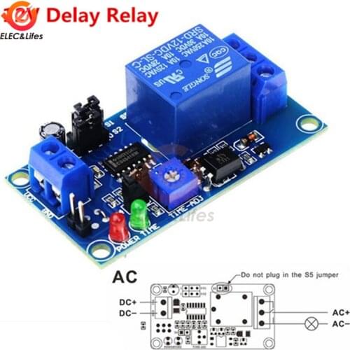 DC 12V Normal Open Time Delay Relay Module Timing Timer Relay Control Switch with LED Indicator Adjustable Potentiometer