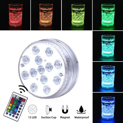 16 Colors 4 Flashing Modes Waterproof Underwater Submersible LED Night Lamp With 28 Keys Remote Controller