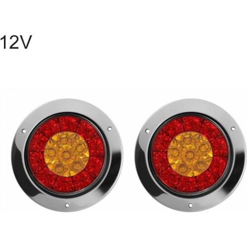 2Pcs 12/24V Dual Color LED Truck Trailer Brake Stop Turn Signal Tail Lights стоп сигнал для авто задние фонари на прицеп
