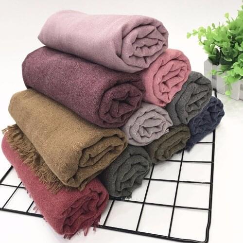 2018 Autumn Winter Women Scarf Warm Fashion Tassel Shawl Scarf Cotton Linen Ladies Scarves Women Long Bufanda 180*90cm 12 Colors