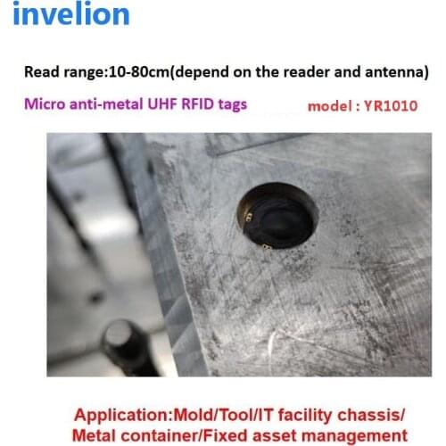 3pcs sample micro round uhf rfid tag on metal EPC Gen2 Class1 passive impinj Monza 4QT epc gen2 for mold tools management