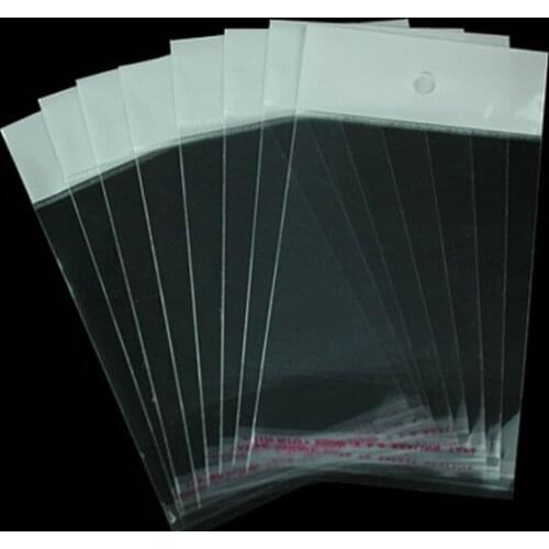 500pcs/lot- Hang Top Clear OPP Plastic Self-adhesive bag Necklace Bracelet Jewelry Accessories Gift Packaging bags