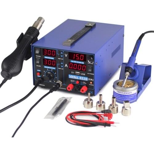 5V 2A Rework Solder Station Digital Display Heat Gun Triad Electric Blower Hot Air Gun Soldering Iron USB SMD DC Power Supply