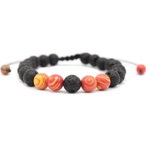 8mm rope Chakra Healing malachite Reiki Buddha Prayer Yoga Bracelet hfg2 adjusted Macrame Matte Volcanic Stone Bangles